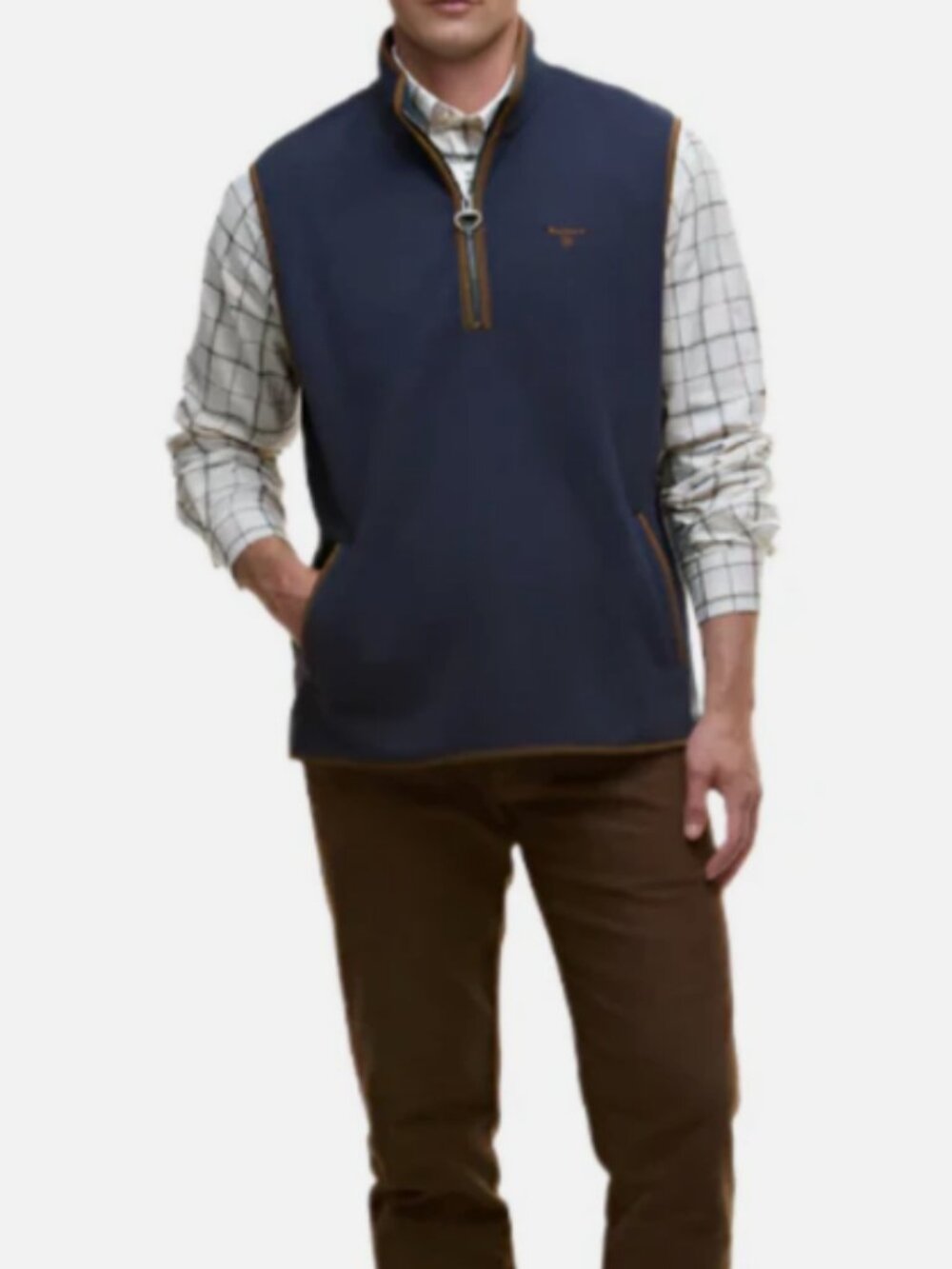 Navy ~ BARBOUR HARWOOD Fleece Gilet / Vest MSRP$195 Perfect for LAYER UP